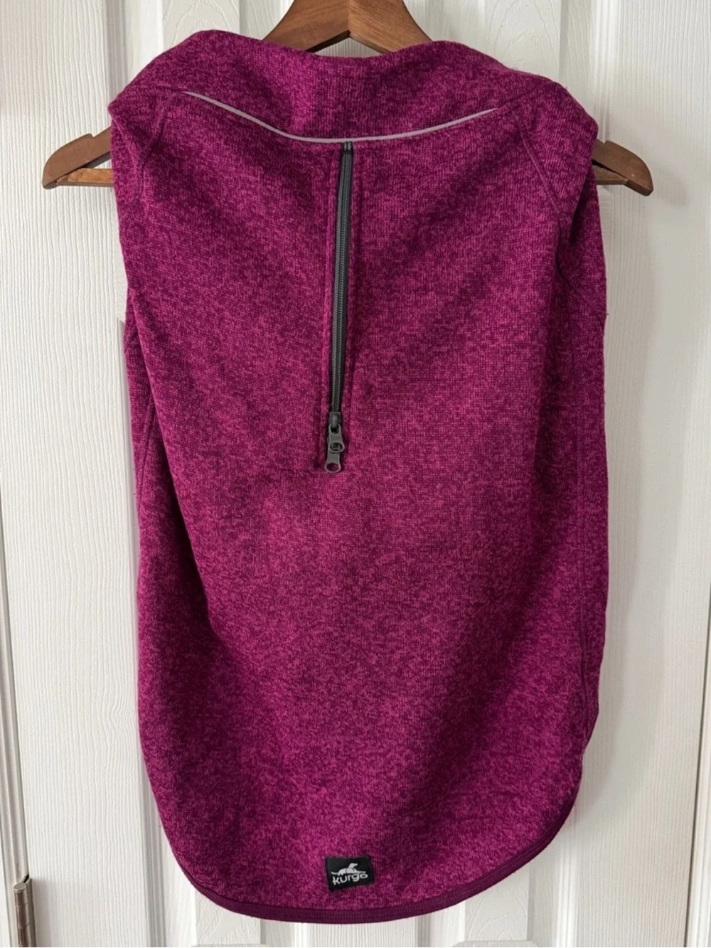 Kurgo XL Plum Fleece Dog Jacket Reflective Zip Back Winter Coat